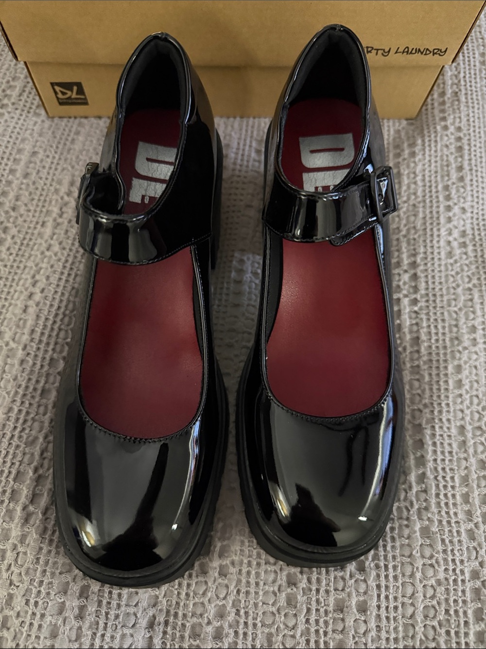 Dirty Laundry "Oh Boy" Black Patent Platform Mary Janes [SG] - Picture 2 of 7